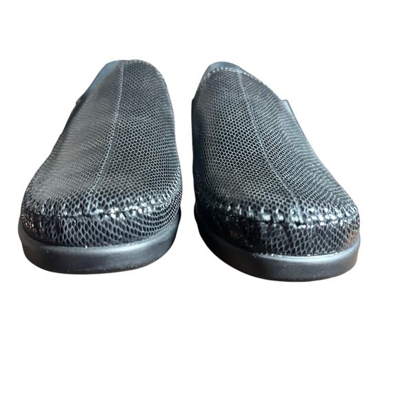 SAS Dream Slip On Loafers Black Snake Wedge - Size 7.5 N - Picture 3 of 11